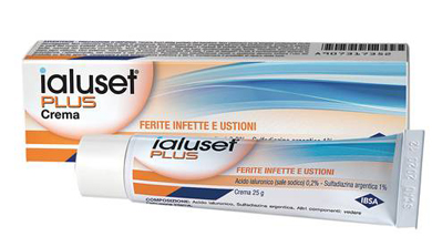 CREMA ACIDO IALURONICO 0,2% + SULFADIAZINA ARGENTICA 1% IALUSET PLUS FERITE INFETTE E USTIONI 25 G