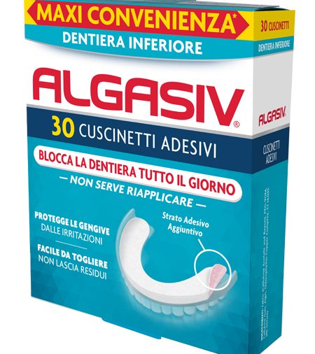 ALGASIV ADESIVO PER PROTESI DENTARIA INFERIORE 30 PEZZI
