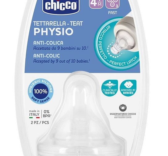 CHICCO TETTARELLA PERFECT 5 4M IN SILICONE 3 FORI 2 PEZZI