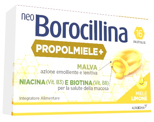 NEOBOROCILLINA PROPOLMIELE+ MIELE/LIMONE 16 PASTIGLIE DA 3,4G