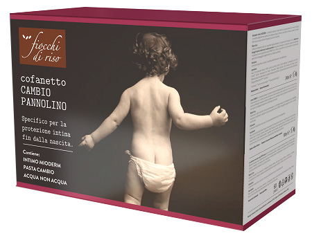 FIOCCHI DI RISO COFANETTO CAMBIO PANNOLINO 1 DETERGENTE INTIMO MIODERM 240 ML + 1 PASTA CAMBIO 100 ML + SALVIETTE ACQUANON ACQUA 60 PEZZI + BEAUTY