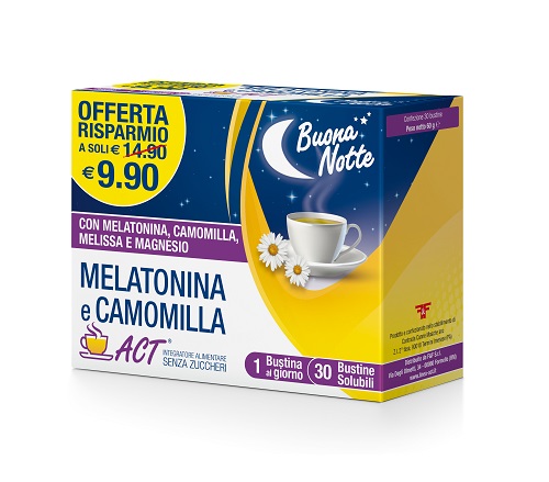MELATONINA E CAMOMILLA ACT 30 BUSTINE SOLUBILI SENZA ZUCCHERI