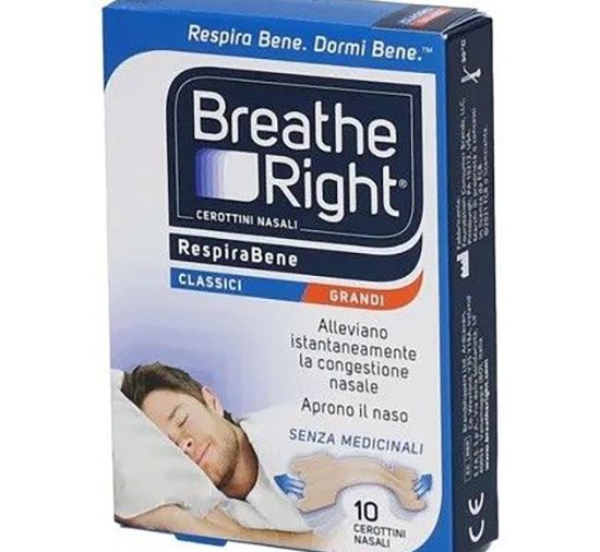 CEROTTI NASALI BREATHE RIGHT CLASSICI GRANDI 10 PEZZI