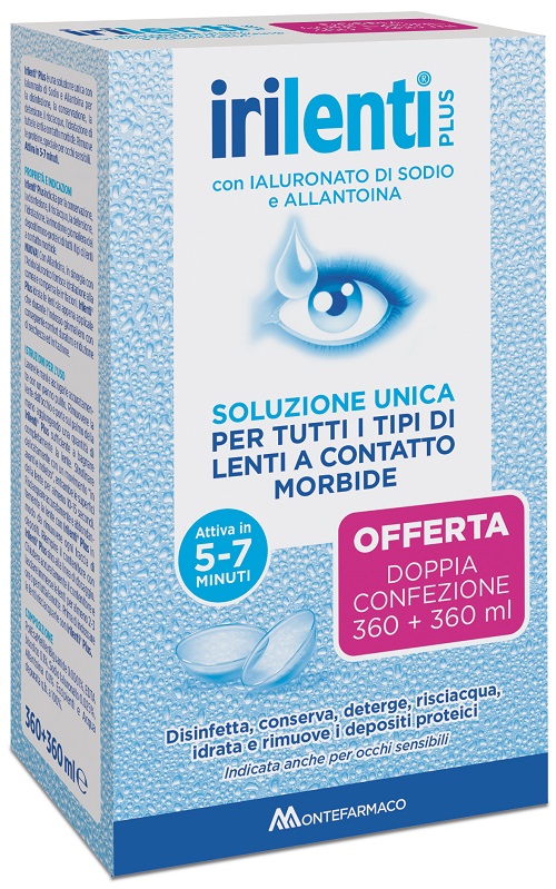 SOLUZIONE UNICA PER LENTI A CONTATTO IRILENTI 2 PEZZI DA 360ML