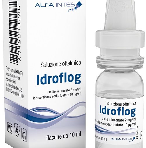 SOLUZIONE OFTALMICA IDROFLOG ACIDO IALURONATO 2 MG/ML E IDROCORTISONE SODIO FOSFATO 10 MCG/ML 10 ML