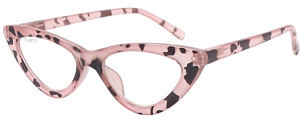 OCCHIALE PREMONTATO DA LETTURA T-VEDO CAT EYES MACULATO ROSA+1,00