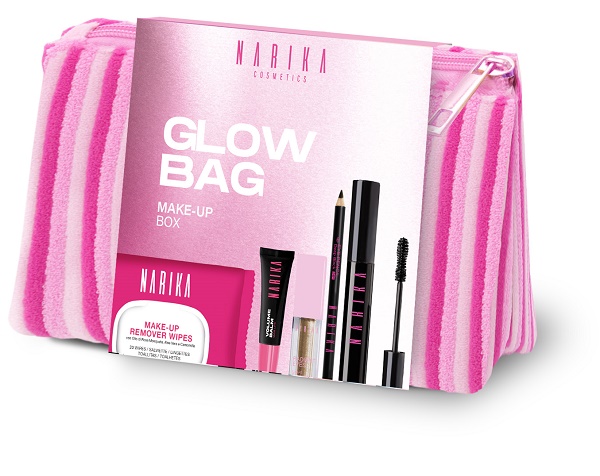 NARIKA GLOW BAG MAKE UP 1 NARIKA MATITA OCCHI NERA + 1 NARIKA OMBRETTO LIQUIDO MOON + 1 NARIKA LIP VOLUME BALM MAXI + 1NARIKA SALVIETTE STRUCCANTI + 1 NARIKA MASCARA EXTREME VOLUM