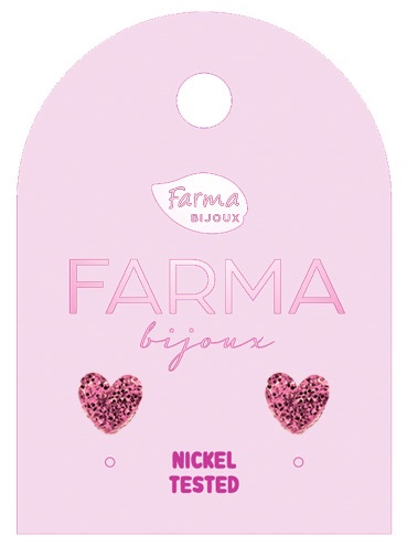 FARMA BIJOUX CUORICINI PINK GLITTER