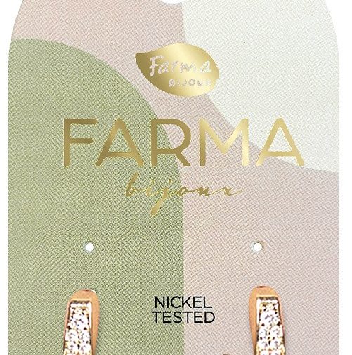 FARMA BIJOUX CERCHI QUADRATI ZIRCON