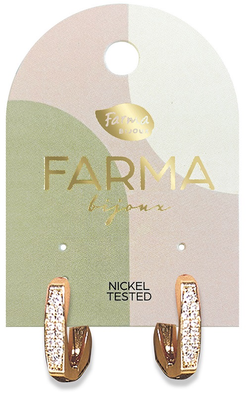 FARMA BIJOUX CERCHI QUADRATI ZIRCON