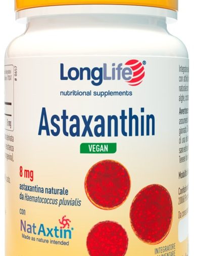 LONGLIFE ASTAXANTHIN VEGAN 8 MG 30 PERLE VEGETALI SENZA GLUTINE