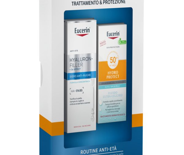 EUCERIN SUN ANTI ETA' ROUTINE PACK Q1 2026 1 HF+3X EFFECT SIERO ANTI RUGHE 30 ML + 1 HYDRO PROTECT SPF 50+ 50 ML
