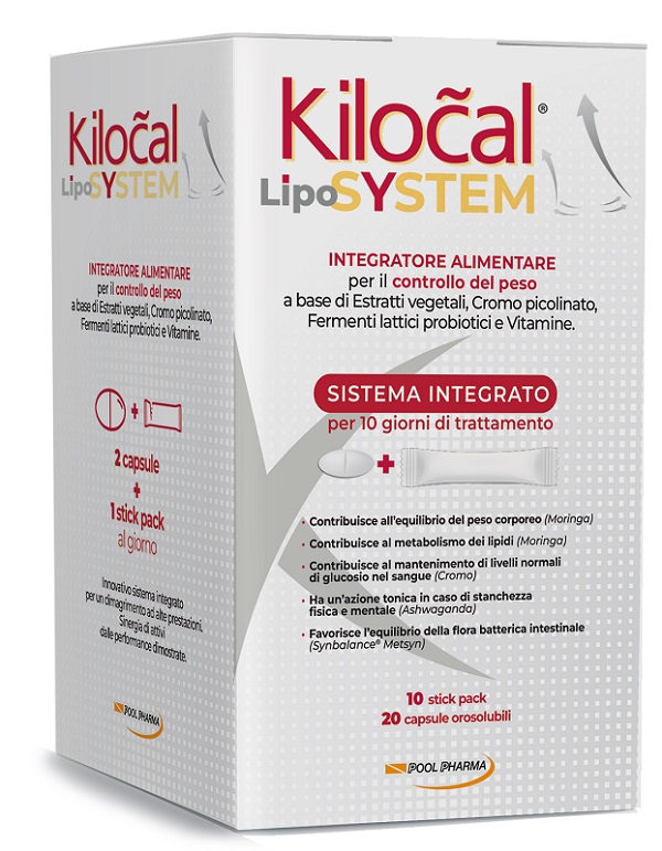 KILOCAL LYPO SYSTEM 20 COMPRESSE 1,3 G + 10 STICK OROSOLUBILI 2 G 3 PEZZI