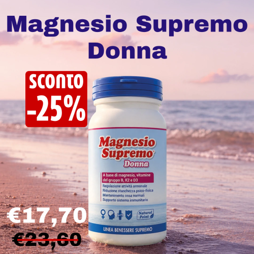 🚨 Promo Magnesio Supremo! Fino al 30 settembre trovi in offerta speciale tre referenze imperdibili: ✨Donna: per il benessere e l'equilibrio al femminile. ✨Regolarità Intestinale: per un aiuto mirato alla digestione. ✨Stick: pratici da portare sempre con te.
