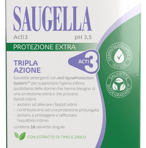 SAUGELLA ACTI3 SALVIETTINE 10 PEZZI