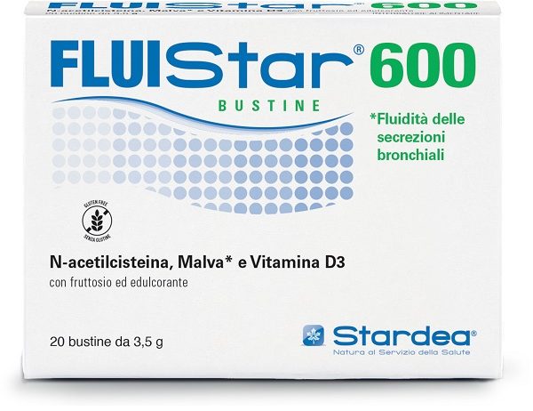 FLUISTAR 600 20 BUSTINE DA 3,5 G CON FRUTTOSIO ED EDULCORANTE SENZA GLUTINE
