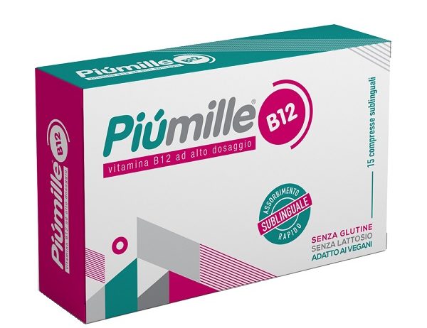 PIUMILLE B12 15 COMPRESSE SUBLINGUALI 0,080 G SENZA GLUTINESENZA LATTOSIO CON EDULCORANTE