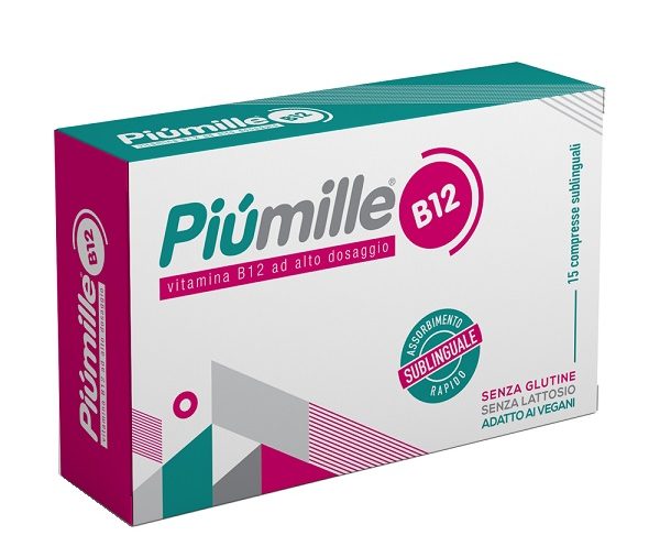 PIUMILLE B12 15 COMPRESSE SUBLINGUALI 0,080 G SENZA GLUTINESENZA LATTOSIO CON EDULCORANTE