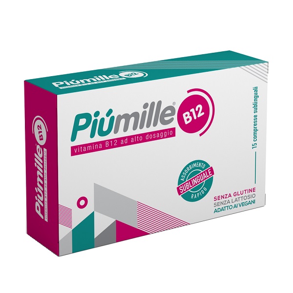 PIUMILLE B12 15 COMPRESSE SUBLINGUALI 0,080 G SENZA GLUTINESENZA LATTOSIO CON EDULCORANTE