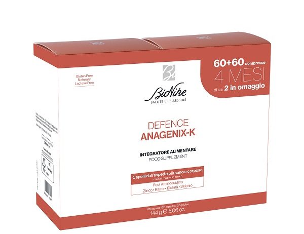 DEFENCE ANAGENIX K 60 CAPSULE 2 PEZZI SENZA GLUTINE NATURALMENTE PRIVO DI LATTOSIO