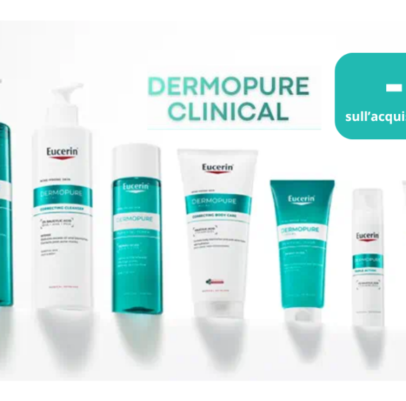 Prova l'efficacia anti-imperfezioni di DERMOPURE CLINICAL 5€ di sconto sull'acquisto di un prodotto