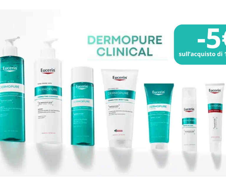 Prova l'efficacia anti-imperfezioni di DERMOPURE CLINICAL 5€ di sconto sull'acquisto di un prodotto