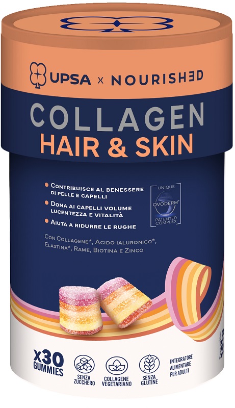UPSA X NOURISHED COLLAGEN HAIR & SKIN 30 GUMMIES SENZA GLUTINE